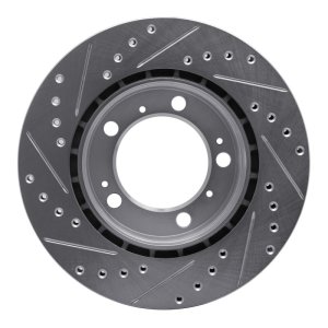 Porsche Boxster Brake Rotor (1) - Rear Right - R1 Concepts - Drilled & Slotted - Silver - `97-`04